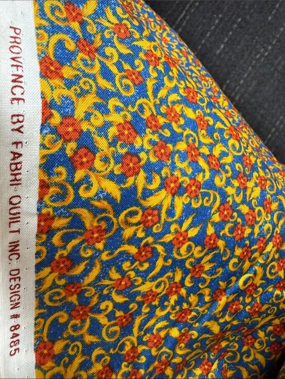 Gold rust blue Scroll Vine Quilting Cotton Fabric 1 Yard x 44 Tonal Blender fabr
